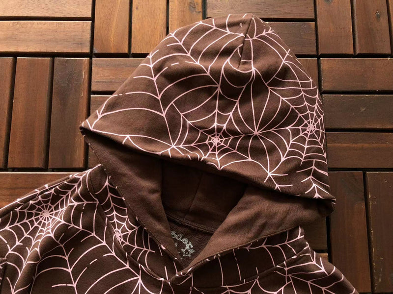 Moletom Conjunto Sp5der Hoodie Brown/Pink