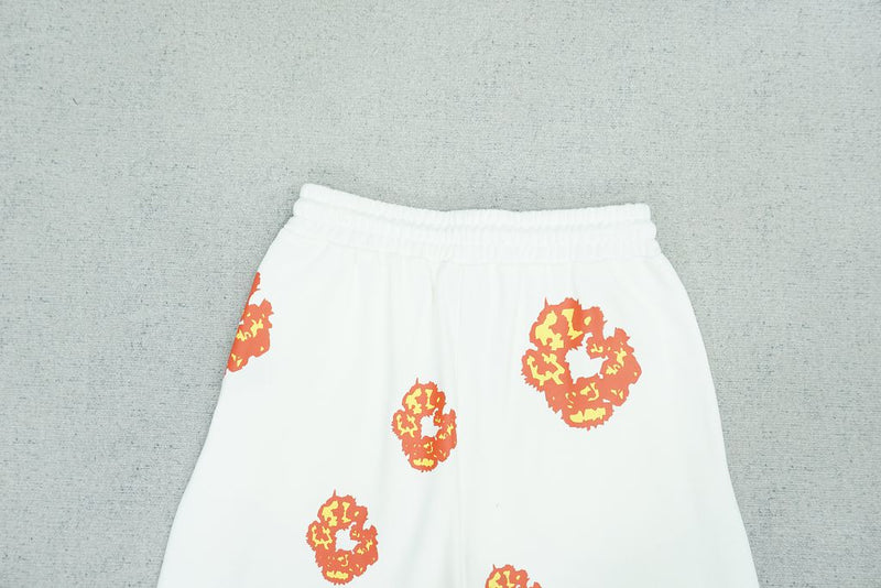 Shorts Moletom Denim Tears White Fire