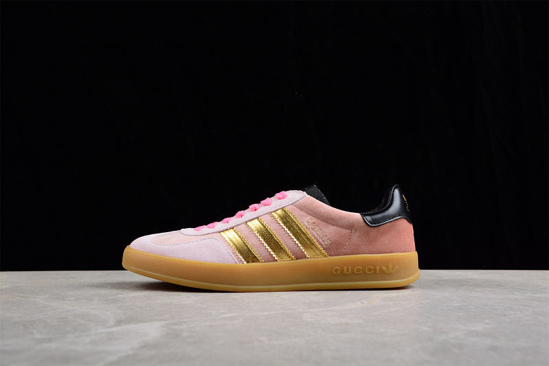 GU*CCI X GAZELLE SHOES LIGHT PINK/GOLD/CORE BLACK