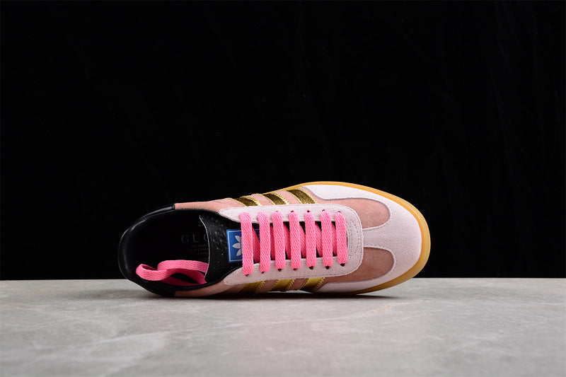 GU*CCI X GAZELLE SHOES LIGHT PINK/GOLD/CORE BLACK