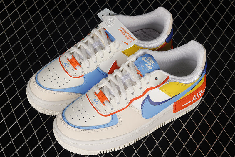 Nike Air Force 1 Low Shadow
Sail Game Royal Rush Orange University Blue