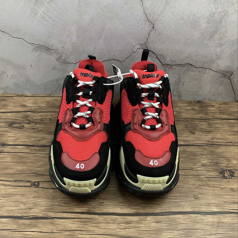 Balenciaga Triple S Red Black (Pre-Distressed)