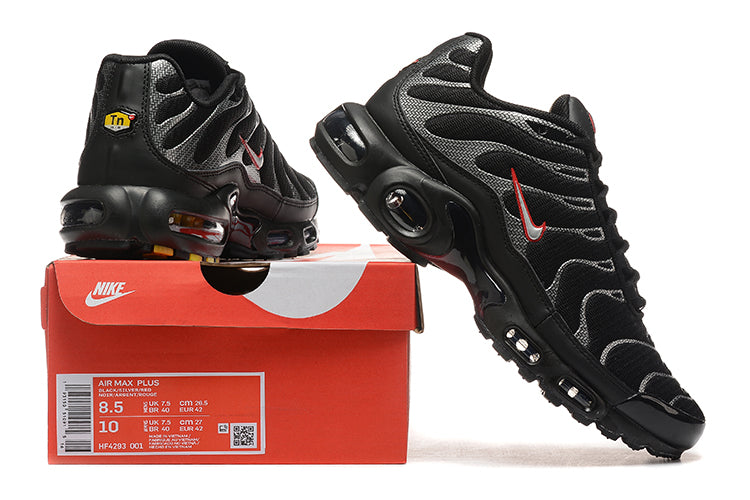 Nike Air Max Plus
Black University Red Metallic Silver