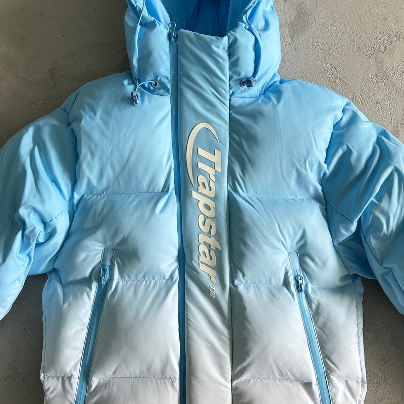 Jaqueta Puffer Trapstar Azul-bebê/Branco