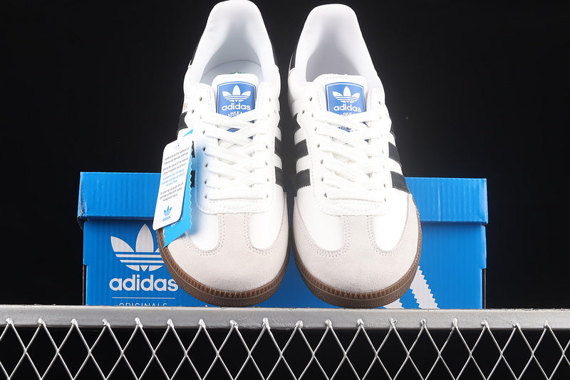 SAMBA VEGAN SHOES CLOUD WHITE/CORE BLACK/BLUE