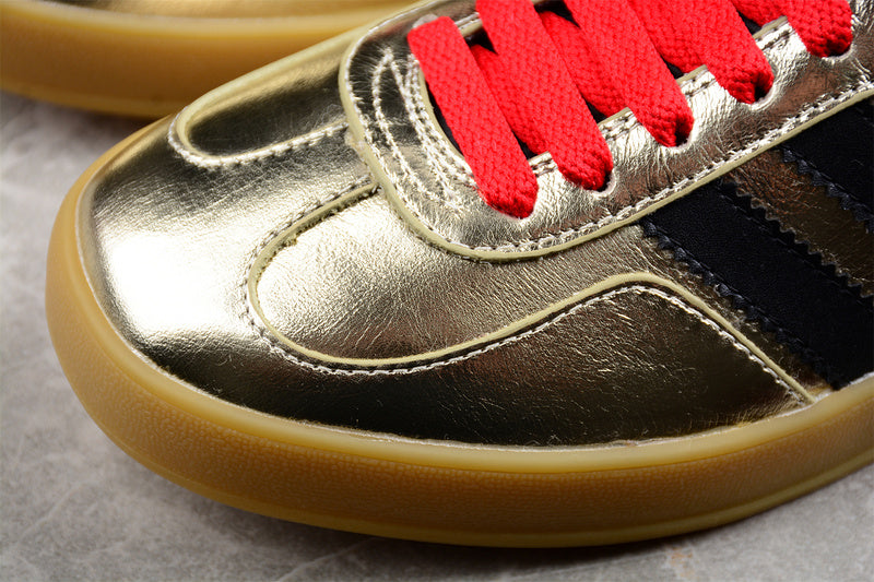 GU*CCI X GAZELLE SHOES GOLD/CORE BLACK/RED