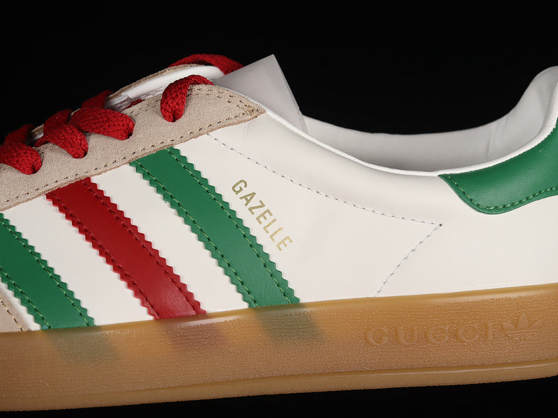 GU*CCI X GAZELLE SHOES CLOUD WHITE/GREEN/RED