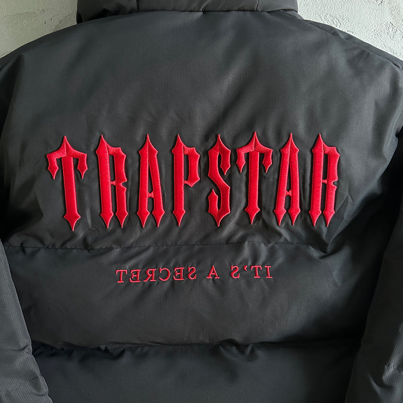 Jaqueta Puffer Trapstar Preta/Vermelha