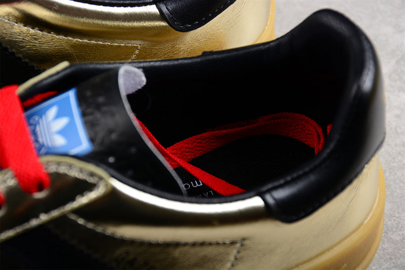 GU*CCI X GAZELLE SHOES GOLD/CORE BLACK/RED