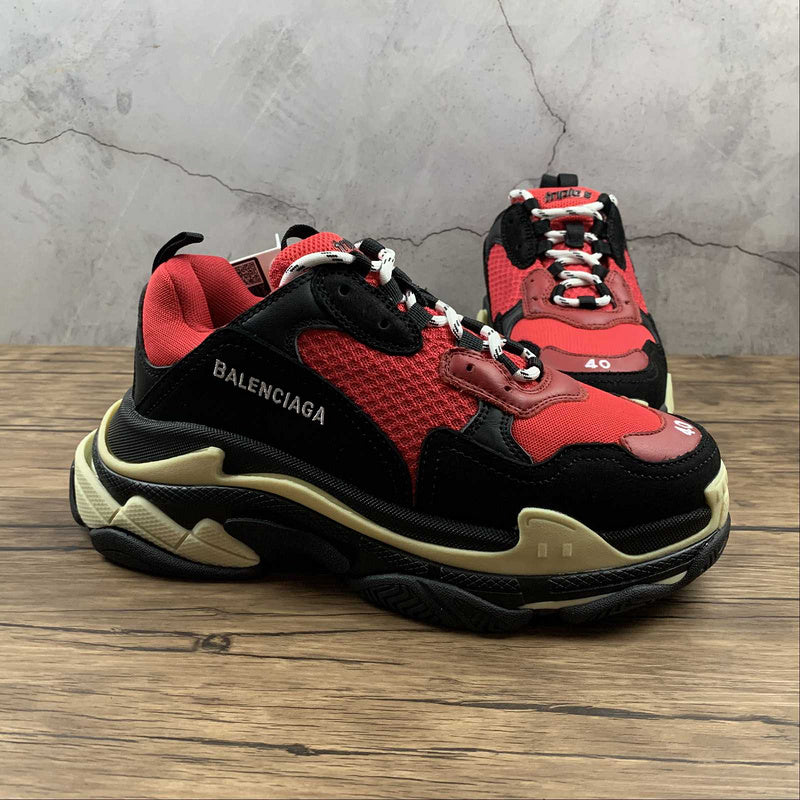 Balenciaga Triple S Red Black (Pre-Distressed)