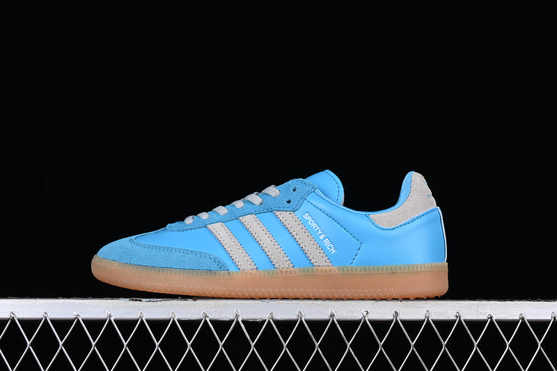 ADIDAS SPORTY & RICH X SAMBA OG BLUE RUSH/CRYSTAL WHITE/GUM THREE