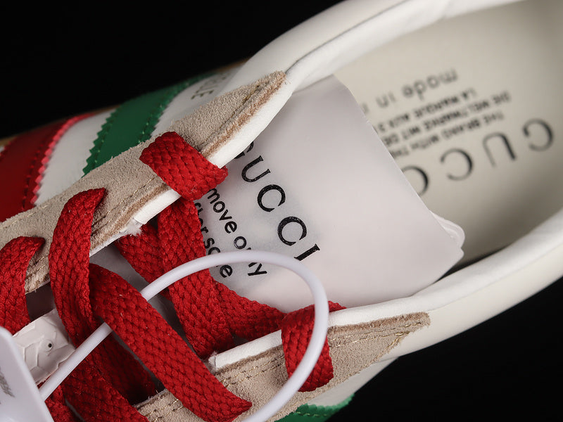 GU*CCI X GAZELLE SHOES CLOUD WHITE/GREEN/RED