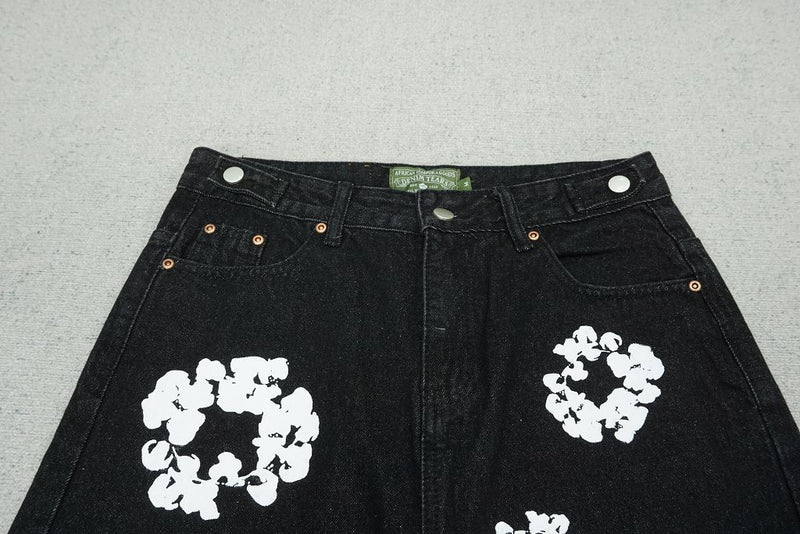 Shorts Jeans Denim Tears Preto