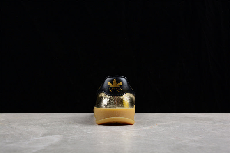 GU*CCI X GAZELLE SHOES GOLD/CORE BLACK/RED