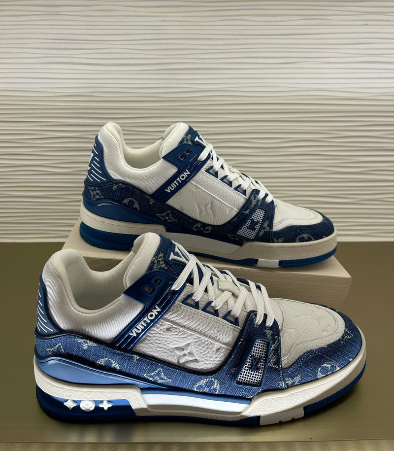 LV Trainer Monogram Denim White Blue