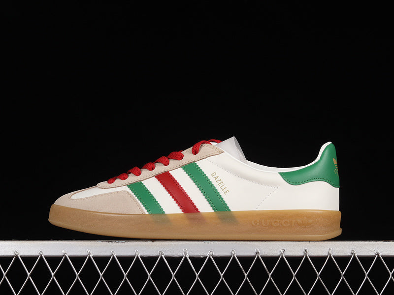 GU*CCI X GAZELLE SHOES CLOUD WHITE/GREEN/RED