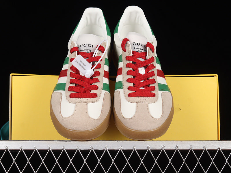 GU*CCI X GAZELLE SHOES CLOUD WHITE/GREEN/RED