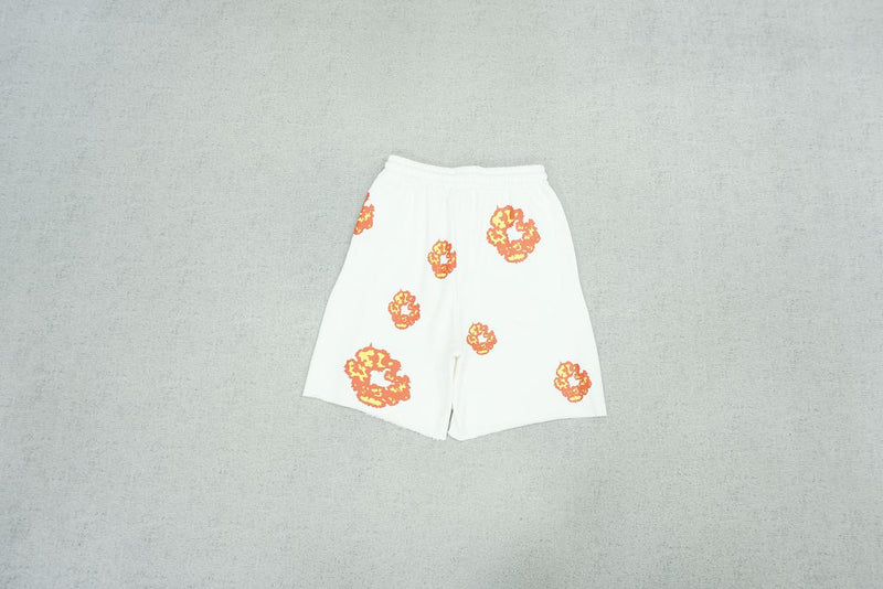 Shorts Moletom Denim Tears White Fire