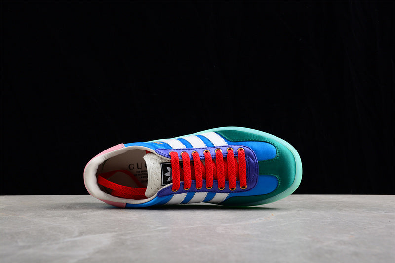 GU*CCI X GAZELLE SHOES BLUE/CLOUD WHITE/GREEN/RED