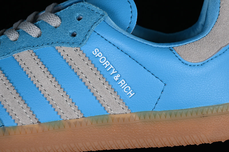 ADIDAS SPORTY & RICH X SAMBA OG BLUE RUSH/CRYSTAL WHITE/GUM THREE