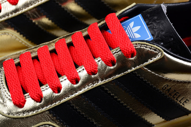 GU*CCI X GAZELLE SHOES GOLD/CORE BLACK/RED