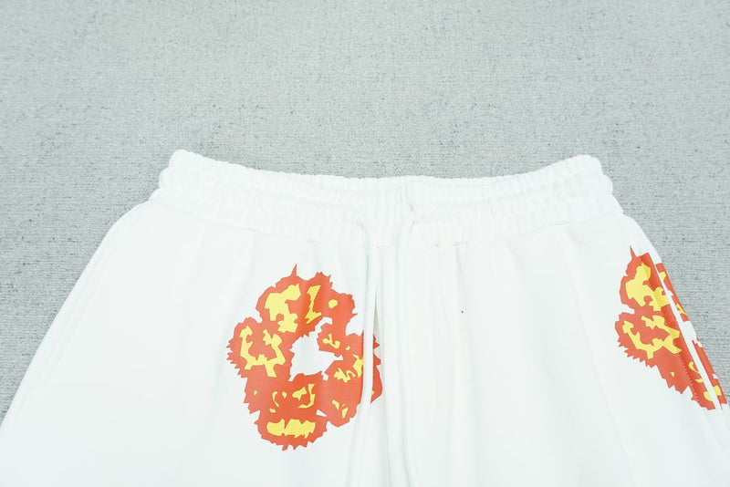 Shorts Moletom Denim Tears White Fire