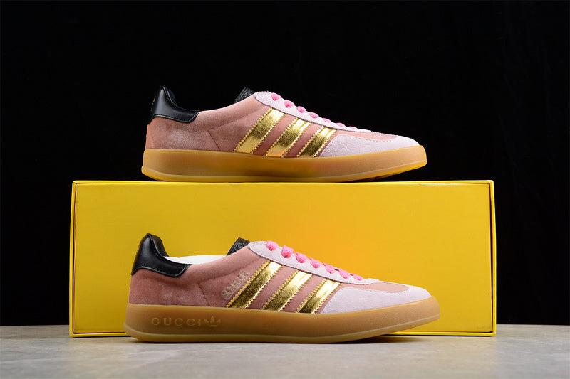 GU*CCI X GAZELLE SHOES LIGHT PINK/GOLD/CORE BLACK