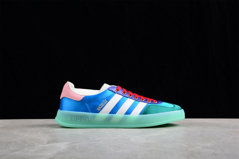 GU*CCI X GAZELLE SHOES BLUE/CLOUD WHITE/GREEN/RED