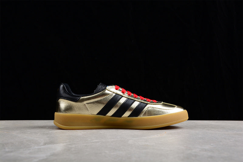 GU*CCI X GAZELLE SHOES GOLD/CORE BLACK/RED