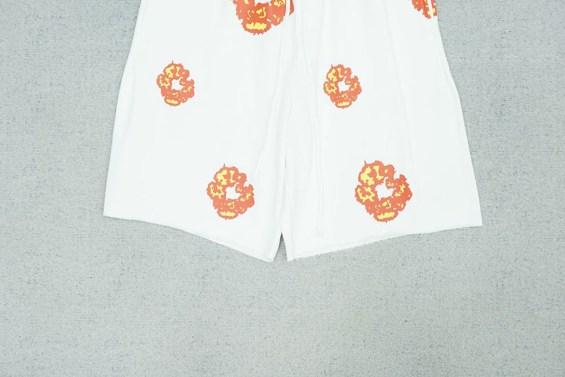 Shorts Moletom Denim Tears White Fire