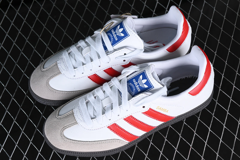 ADIDAS SAMBA VEGAN WHITE/BLACK/RED/GREY