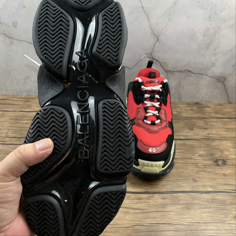 Balenciaga Triple S Red Black (Pre-Distressed)