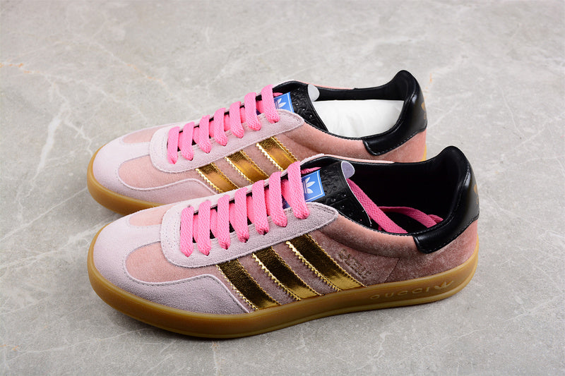 GU*CCI X GAZELLE SHOES LIGHT PINK/GOLD/CORE BLACK