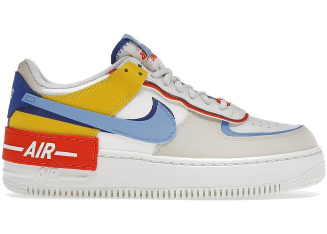 Nike Air Force 1 Low Shadow
Sail Game Royal Rush Orange University Blue