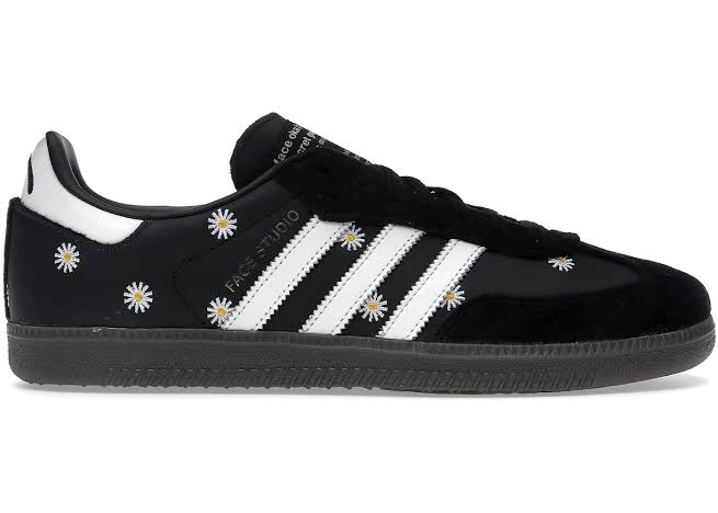 ADIDAS ATMOS X FACE X SAMBA OG EMBROIDERED DAISIES CORE BLACK/CLOUD WHITE/GOLD FOIL