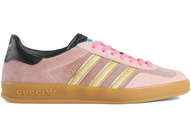 GU*CCI X GAZELLE SHOES LIGHT PINK/GOLD/CORE BLACK