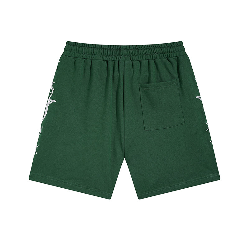 Shorts Rhude Verde Escuro Estampa