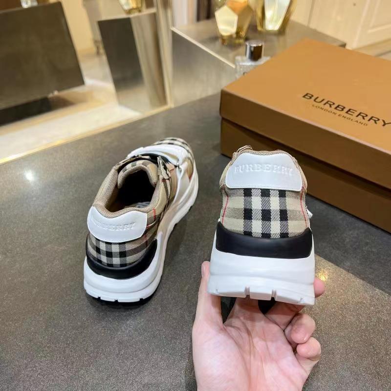 Burberry Check and Leather Sneakers Archive Beige