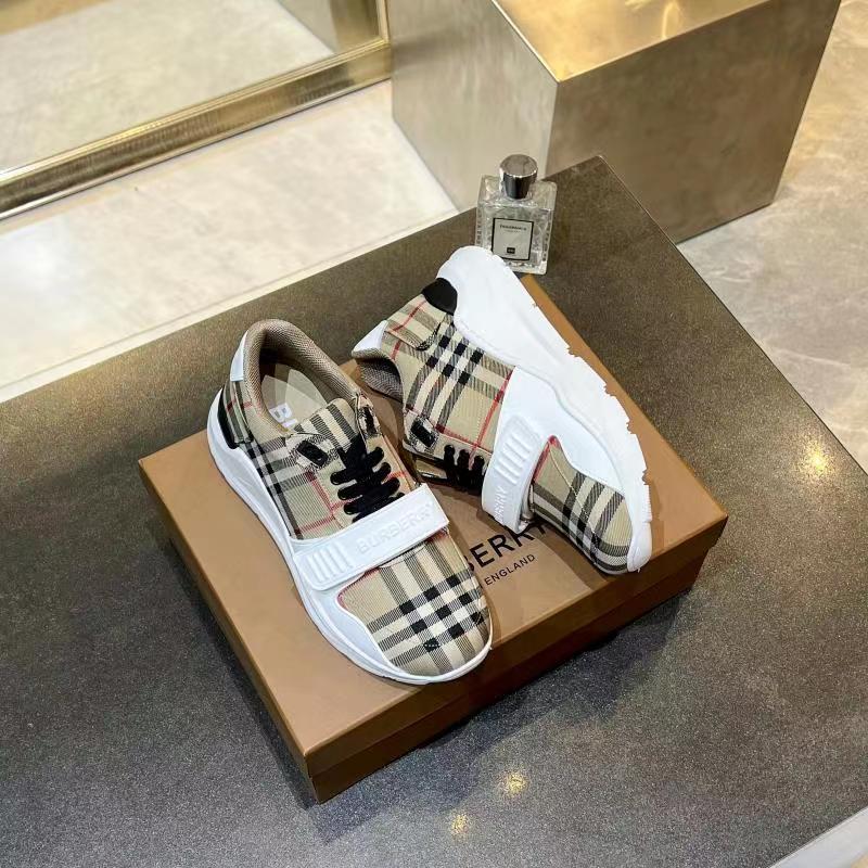 Burberry Check and Leather Sneakers Archive Beige