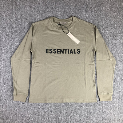 Camiseta Fear Of God Essentials Verde Musgo Escuro (Manga Longa)