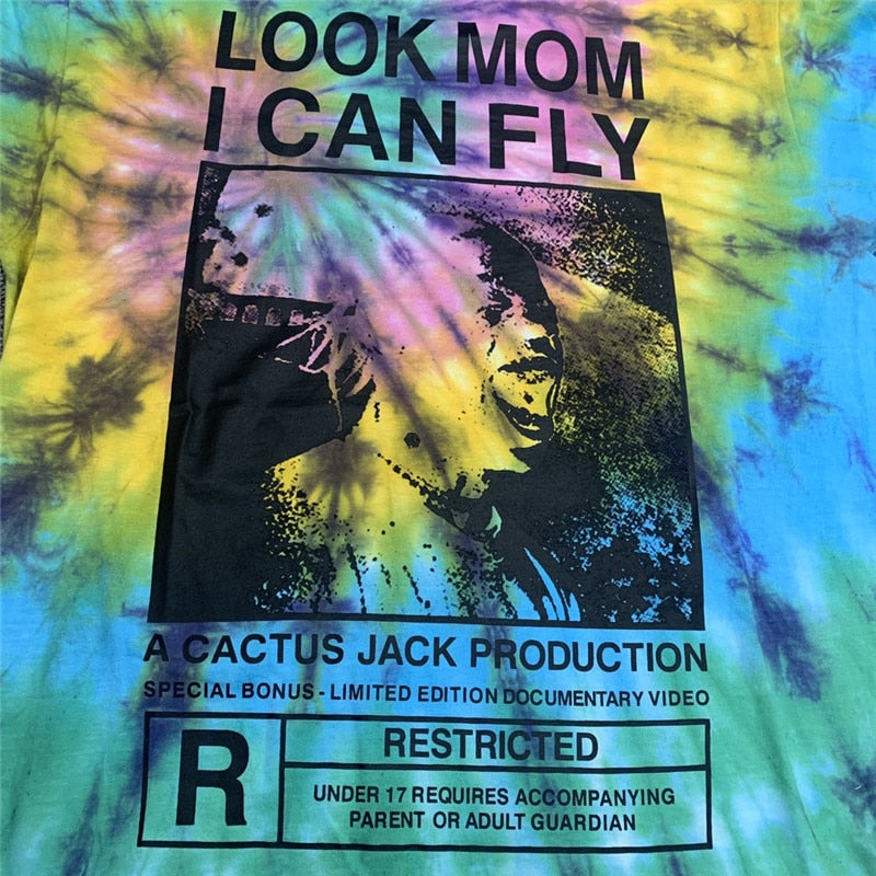 Camiseta Tie Dye - Cactus Jack 'Look Mom I Can Fly'