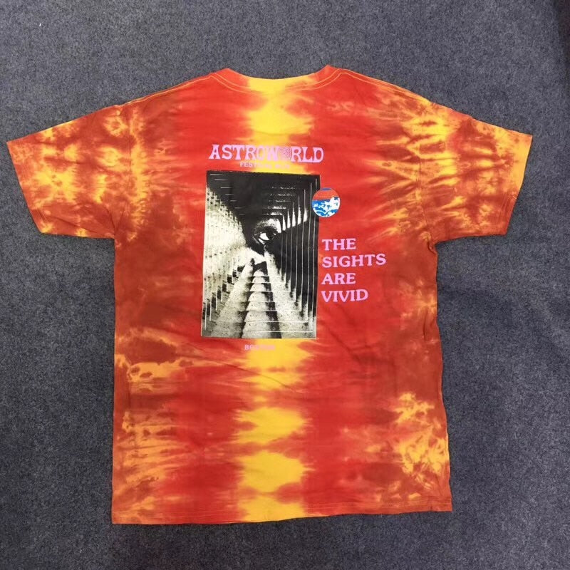 Camiseta Tie Dye - Astroworld 'The Sights Are Vivid'